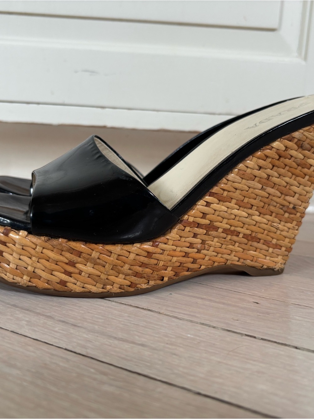 Prada Black Patent Leather Slide Mules - Picture 3 of 15